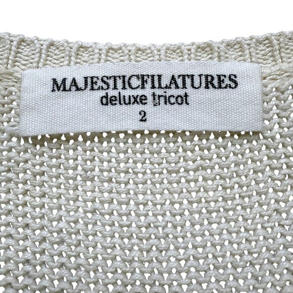 Majestic Filatures Silk Sweater Size Small Shimmer Beige Womens Top Evening - Picture 5 of 12